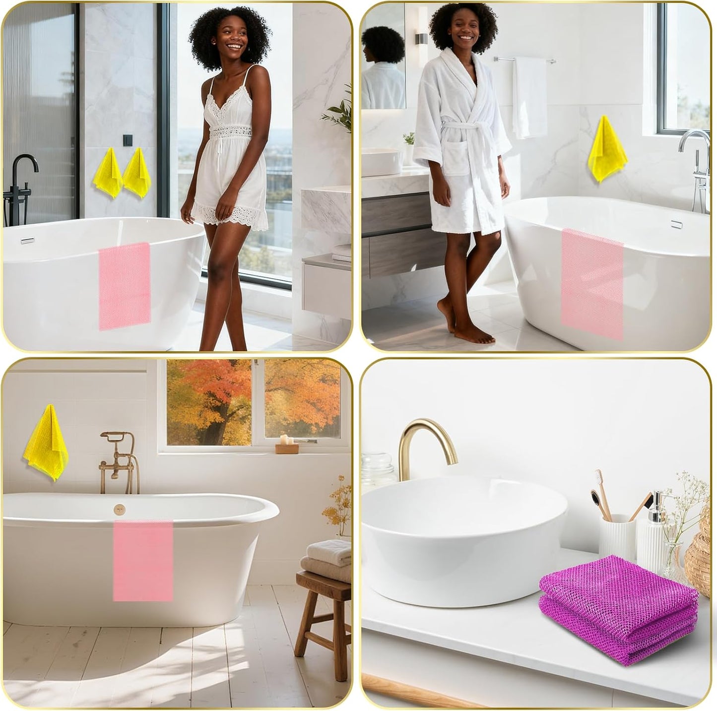 UJFQBH African Bath Sponge African Net Long Exfoliating Great for Daily Use