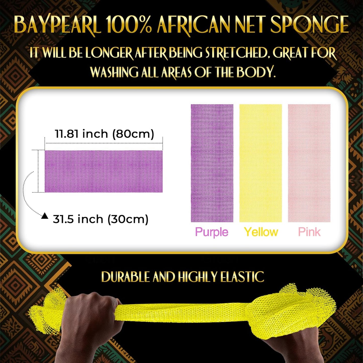 UJFQBH African Bath Sponge African Net Long Exfoliating Great for Daily Use