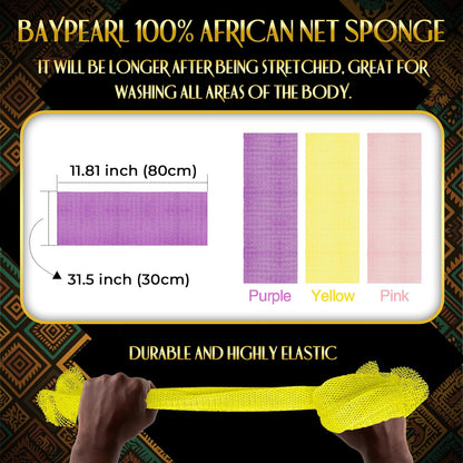 UJFQBH African Bath Sponge African Net Long Exfoliating Great for Daily Use