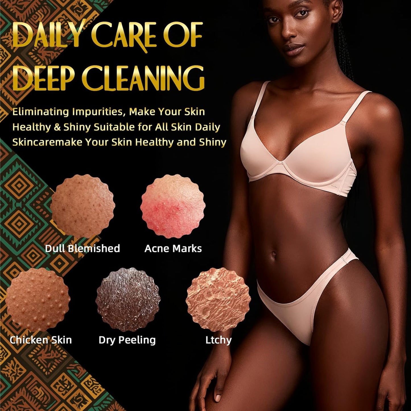 UJFQBH African Bath Sponge African Net Long Exfoliating Great for Daily Use